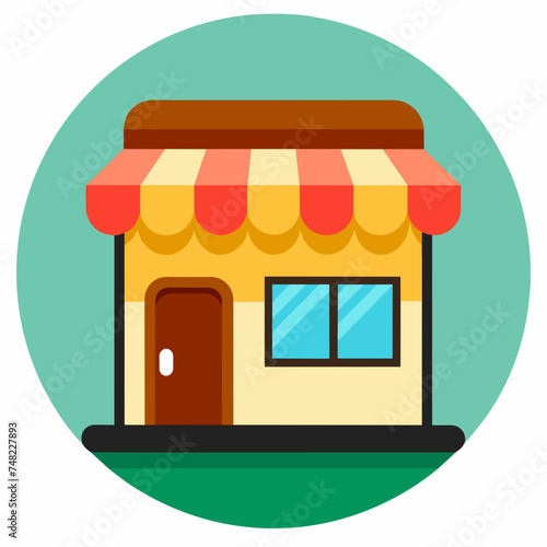 Shopping store logo. Online Shop Logo Design. Marketplace vector icon. online sme shop or store symbol in black color. small business outlet sign for apps and web ui design. Vector illustration