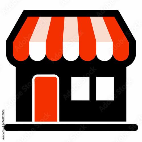 Shopping store logo. Online Shop Logo Design. Marketplace vector icon. online sme shop or store symbol in black color. small business outlet sign for apps and web ui design. Vector illustration