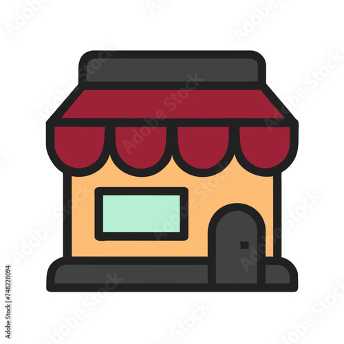 Shopping store logo. Online Shop Logo Design. Marketplace vector icon. online sme shop or store symbol in black color. small business outlet sign for apps and web ui design. Vector illustration