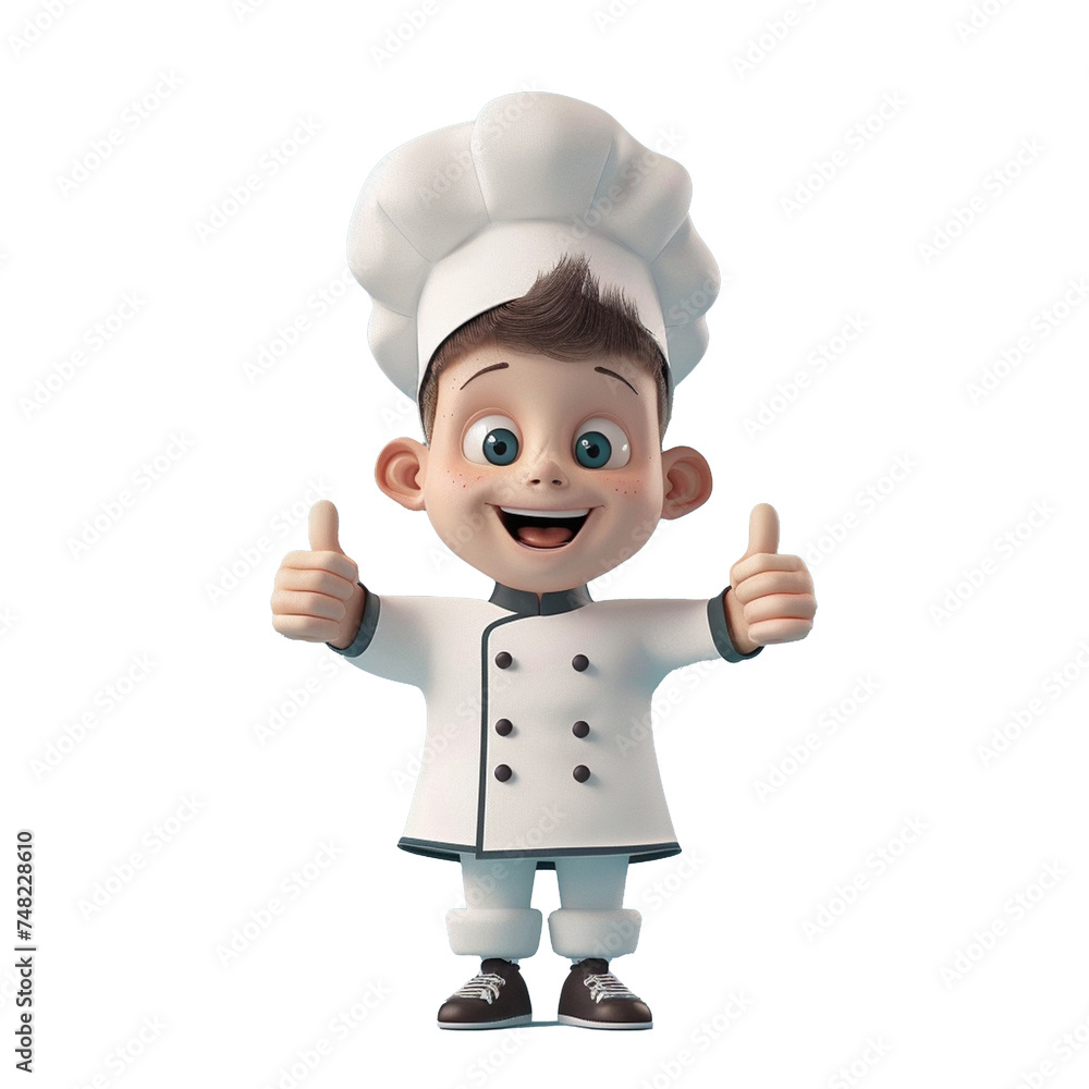 3d animation of a chef on transparent background 3d animation of a chef on transparent background