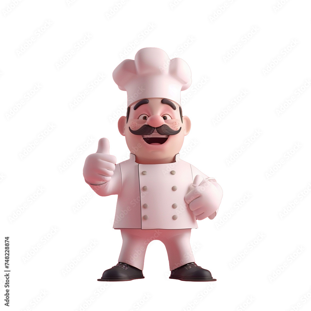 3d animation of a chef on transparent background 3d animation of a chef on transparent background