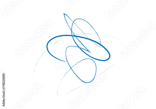 Icono de firma y rúbrica en azul escrita a mano