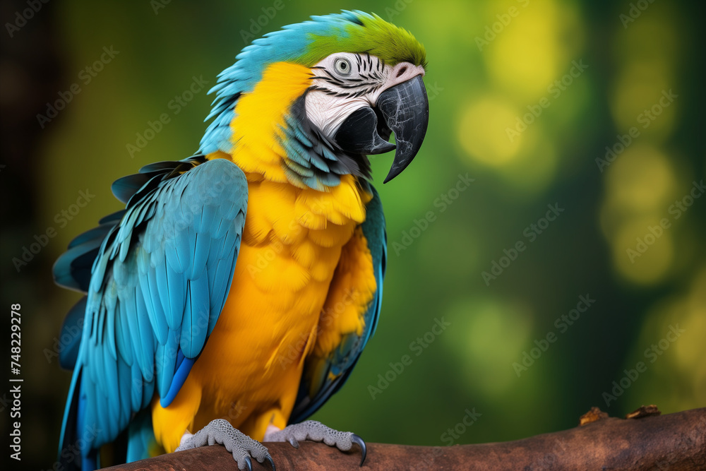 Blue gold macaw the most beautiful bird with its blue yellow gold color
