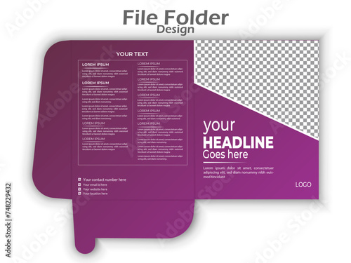 Corporate vector file folder design template and modern layout