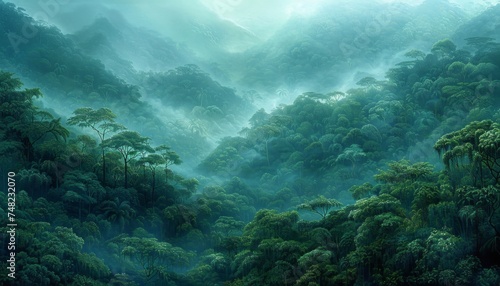 top view of dense forest in brazil