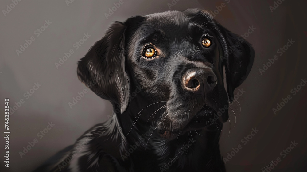 portrait of a black labrador retriever portrait of a black labrador retriever