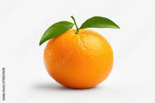Ripe tangerine on white background