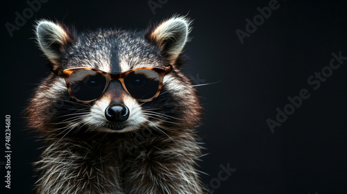 Stylish Raccoon Wearing Sunglasses