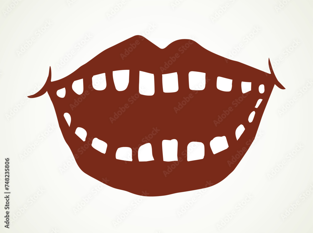 Open mouth with teeth. Vector drawing Open mouth with teeth. Vector drawing