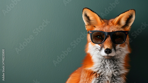 Stylish Fox Wearing Sunglasses photo