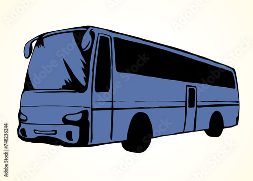 Large intercity bus. Vector drawing