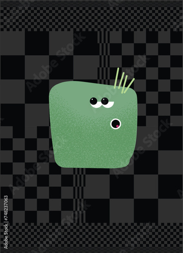 Cute, funny characters. Colorful, smile, attitude, tired, bothered, interested, vibrant.