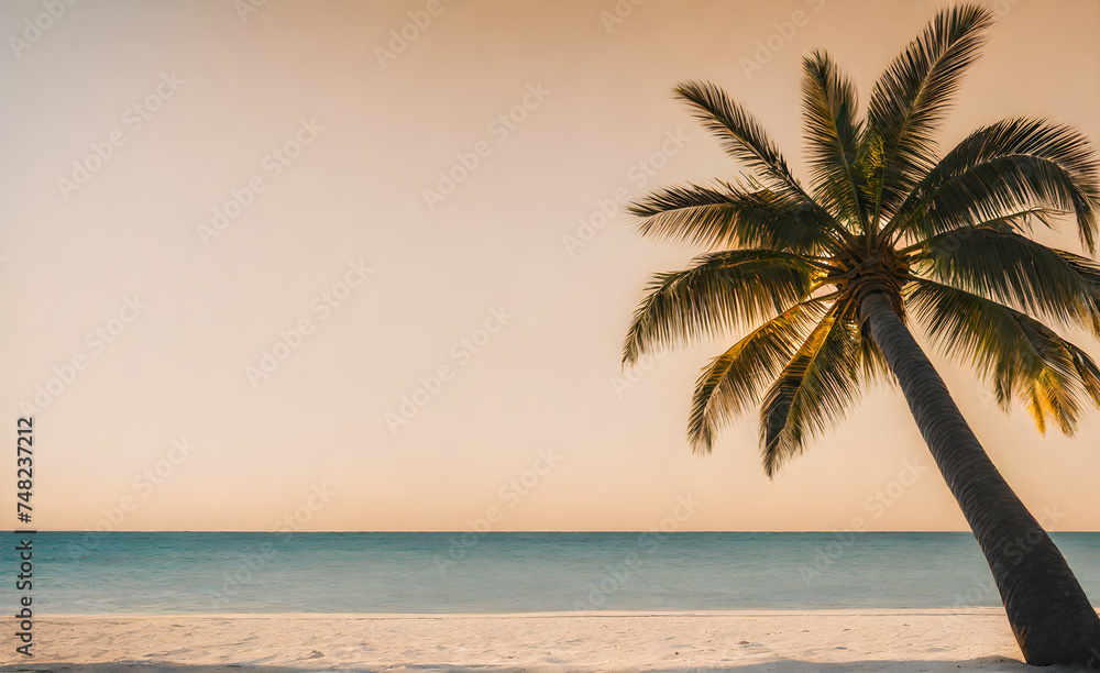 Obraz premium Tranquil Azure Ocean Beach Scene