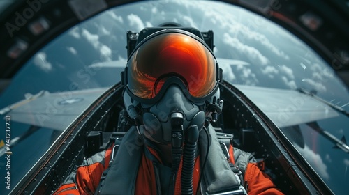 Fighter pilot, photo in fighter or jet cabin © Ahtesham
