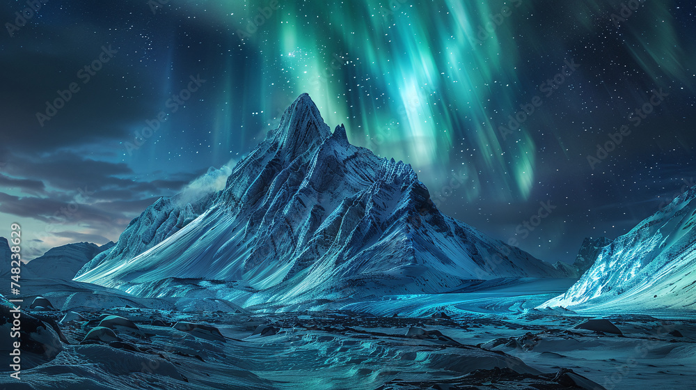 Magnificent northern lights in the night sky Magnificent northern lights in the night sky