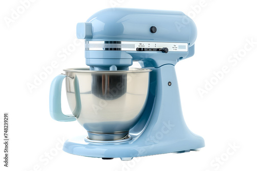 Professional Blue Stand Mixer Isolated on White Background 