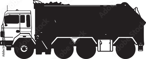 Garbage Truck silhouette vector illustration