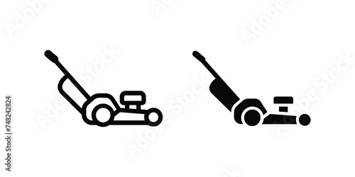 Lawnmower icon. sign for mobile concept and web design. vector illustration