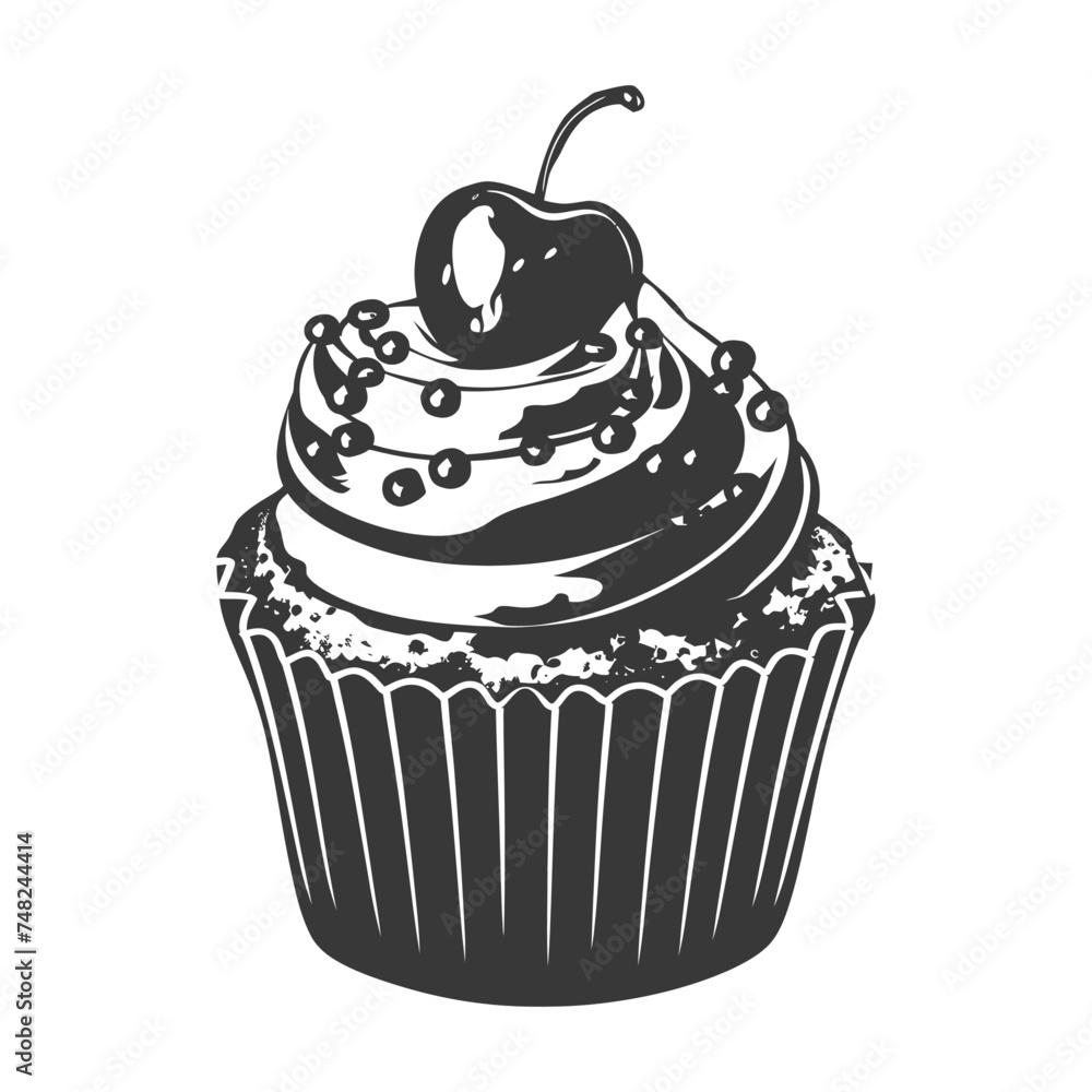 Silhouette muffin cake food black color only Silhouette muffin cake food black color only