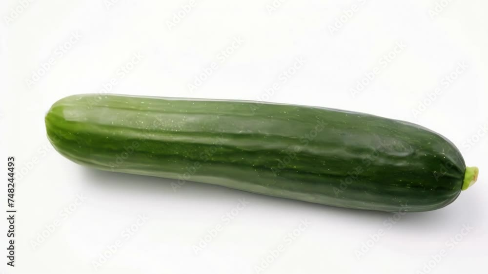 A vibrant green cucumber on a clean white background. Perfect for food and health-related designs. A vibrant green cucumber on a clean white background. Perfect for food and health-related designs.