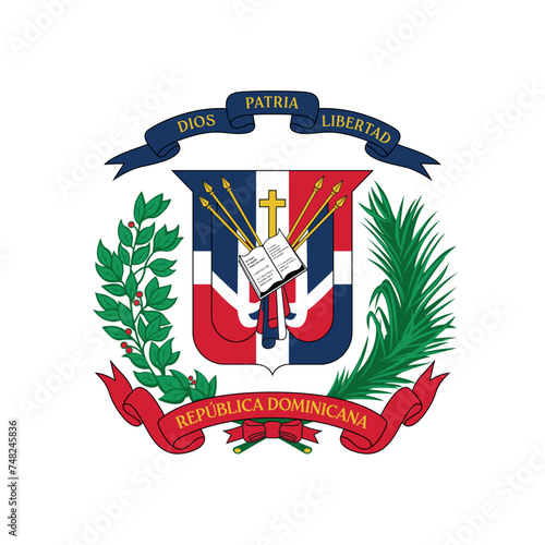 Coat of arms of the Dominican flag of the Dominican Republic
