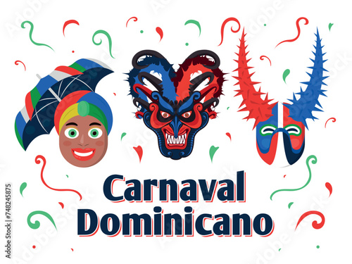 Masked men of the Dominican Carnival