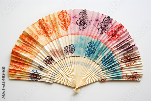 paper hand fan beautiful and color full craft DIY