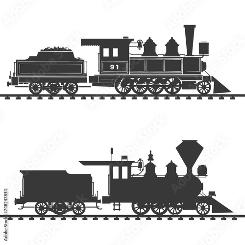 Silhouette train black color only full