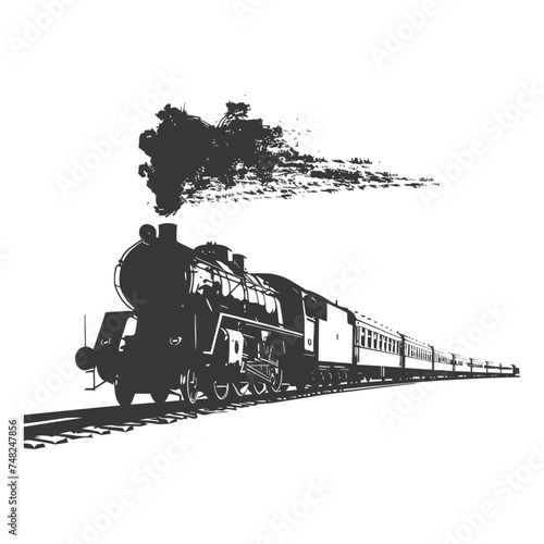 Silhouette train black color only full