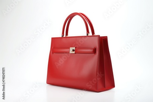 red bag on white background