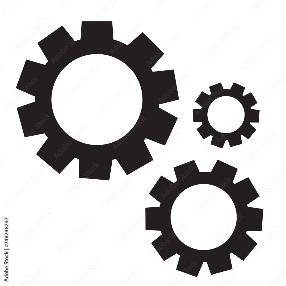 Gear vector logo icon template. Machine, progress, teamwork