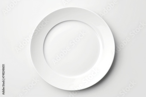 White plate on white background