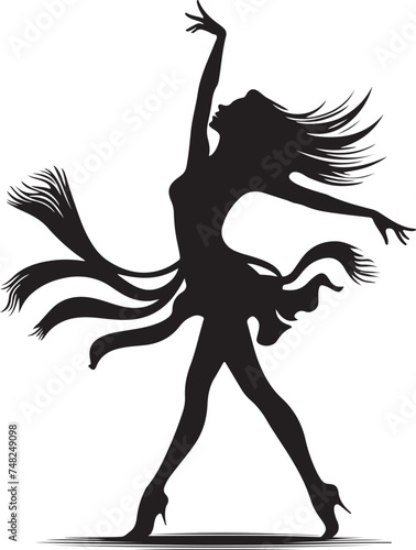 Fototapeta Naklejka Na Ścianę i Meble -  silhouette of a  dancing girl vector illustration 