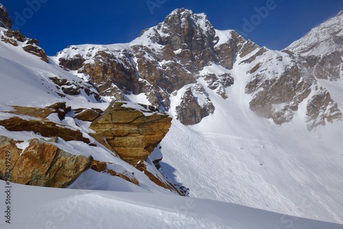 Monte Rosa, landscape with snow covered mountains