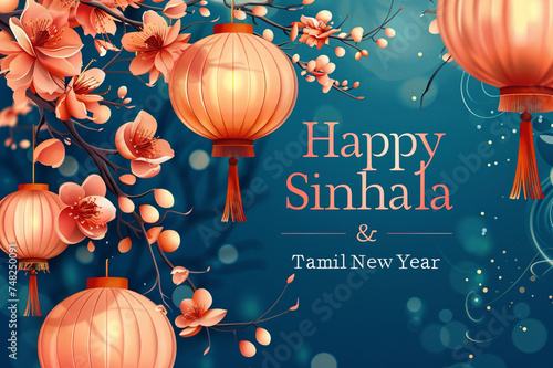 sinhala and tamil new year greeting card graphic photo