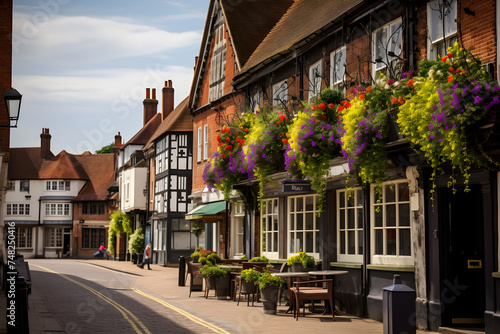 Charming Aylesbury Town Centre Highlighting Historic Pubs and Traditional Cobblestone Streets