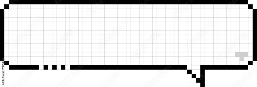 Fototapeta premium 8bit retro game pixel speech bubble balloon icon sticker memo keyword planner text box banner, flat png transparent element design