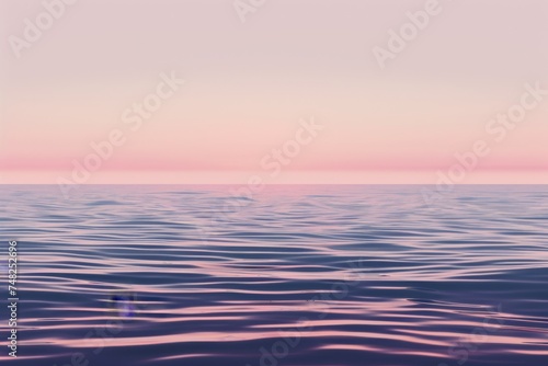 An image capturing the serene vibe of a tranquil sea under a pink twilight sky evoking a sense of peace