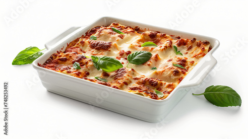  italian lasagna with basil on the top