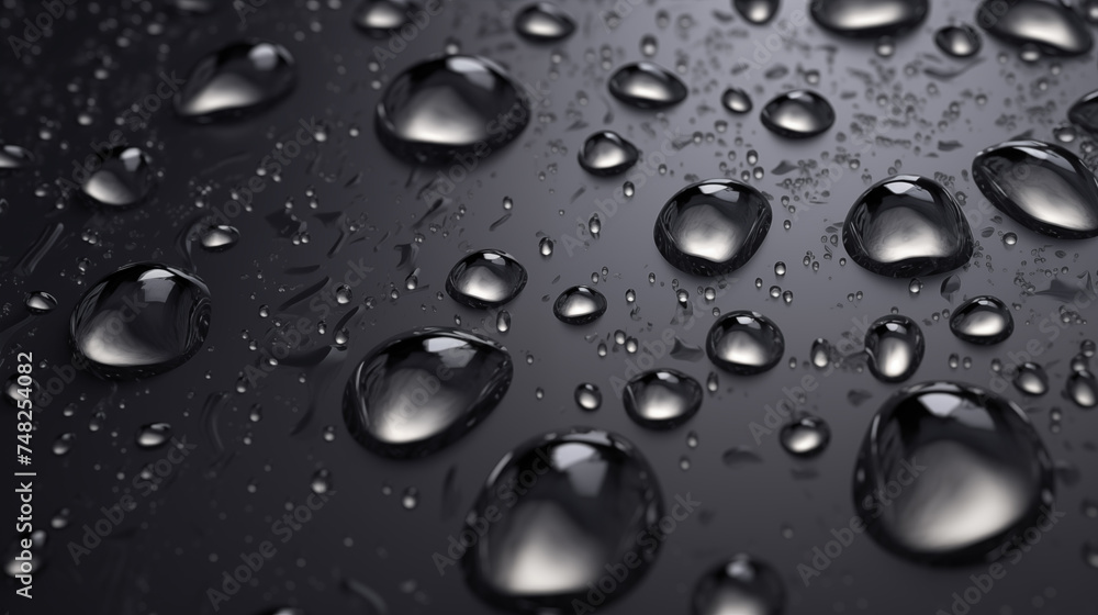 Water droplets on black background Water droplets on black background