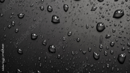 Water droplets on black background