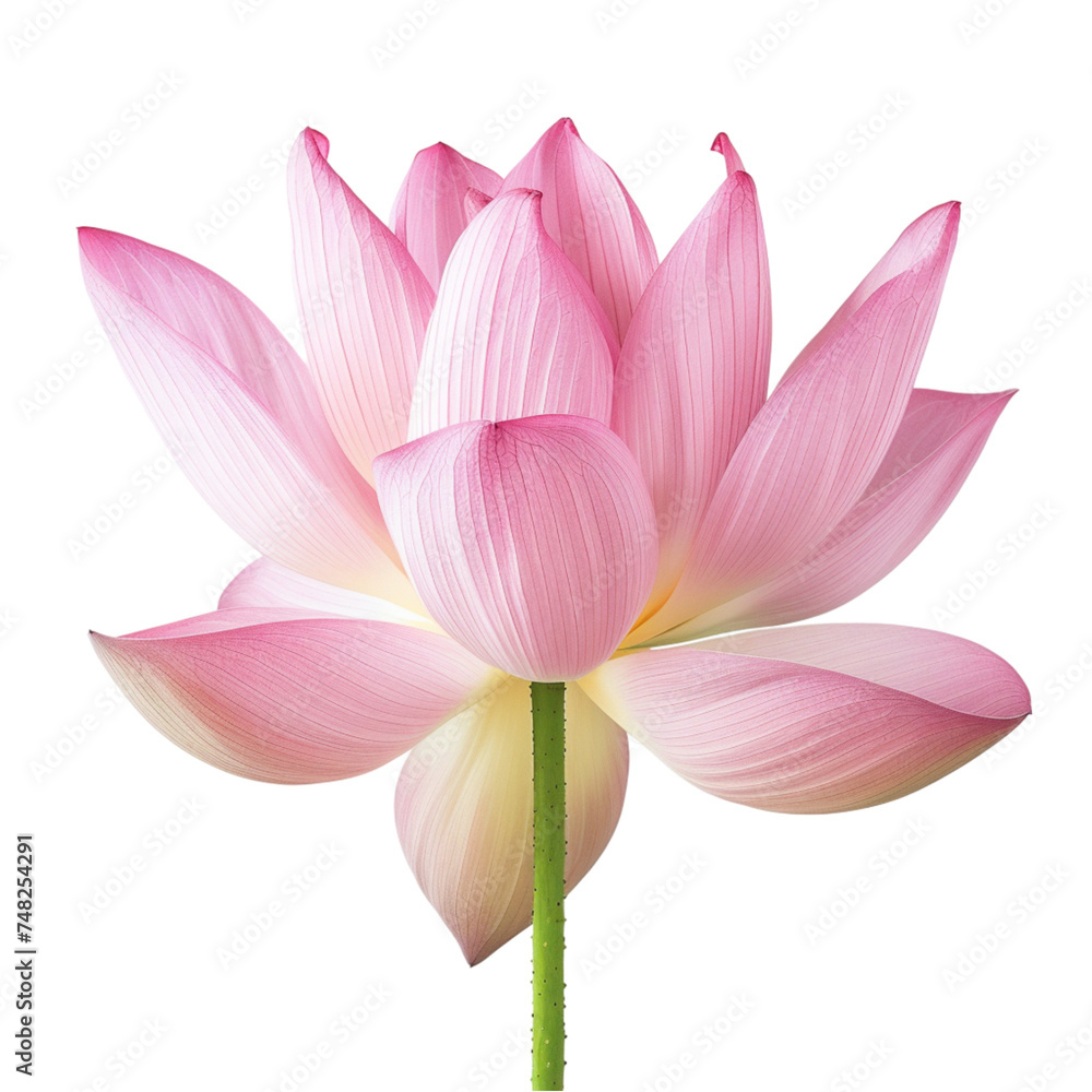 The lotus is isolated on a white background. With clipping path