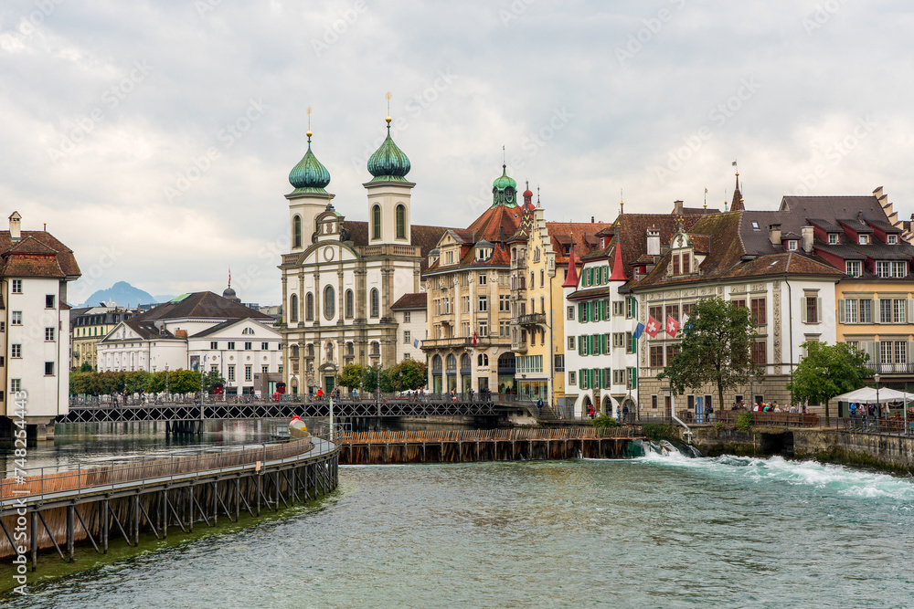 View of the old town of Lucerne in Switzerland.