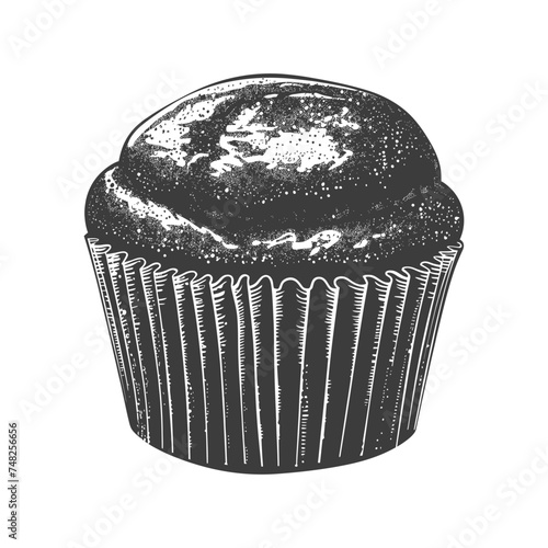 Silhouette muffin cake food black color only