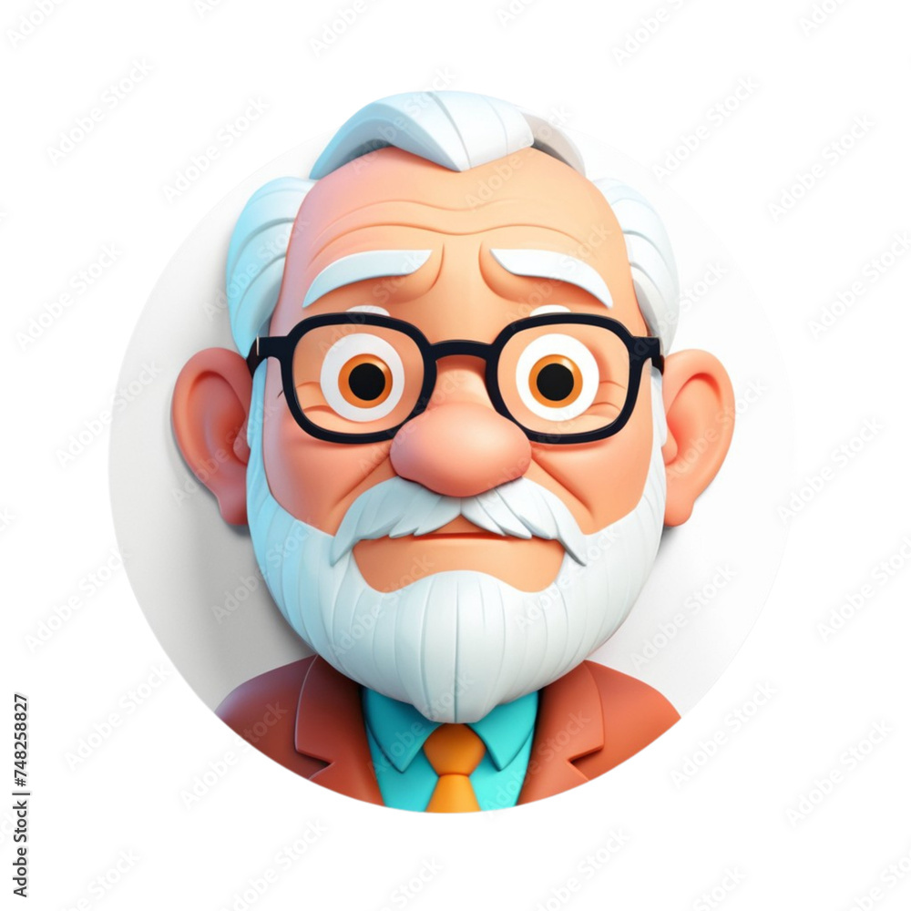 3d render old man avatar collection on isolated transparent background png, generated with AI 3d render old man avatar collection on isolated transparent background png, generated with AI