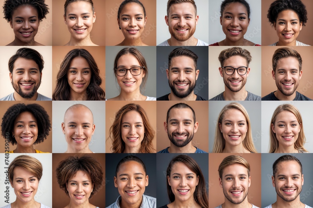 People Faces Collage Set Multicultural Avatar Group People Faces Collage Set Multicultural Avatar Group