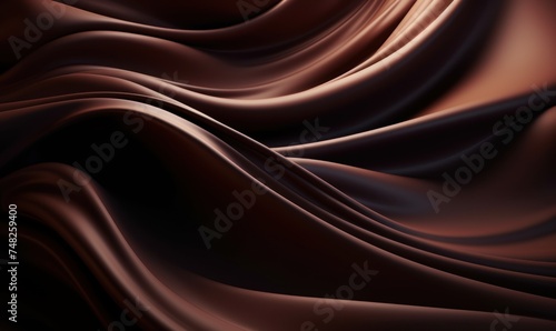 Abstract 3D Background with monochrome wavy flowing liquid paint