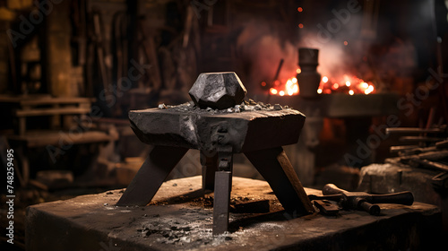 Enduring Anvil: A Testament to Age-Old Blacksmithing Traditions in a Rustic Forge