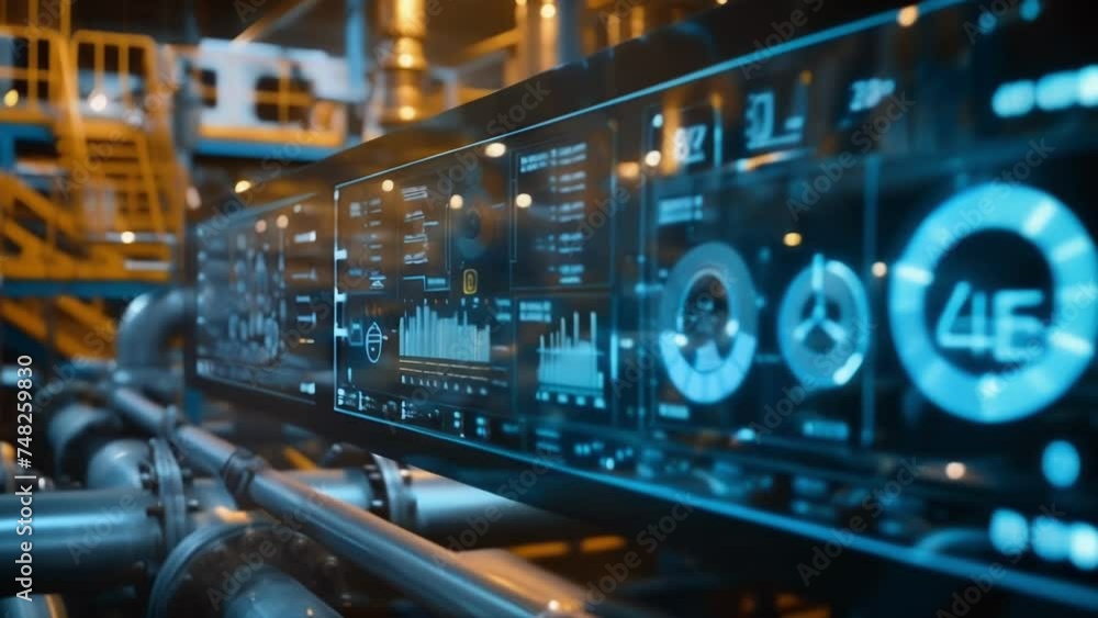 Highlating Machine Problem Visual Display An upclose shot of a digital interface display showing live data and ...