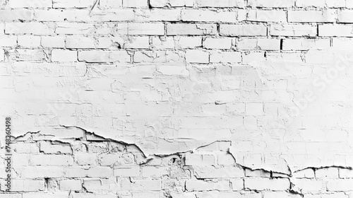 The wall surface is combined brick and cement masonry. The surface is whitewashed in white and has crevice defects. Illustration for cover, interior design, banner, poster, brochure or presentation.